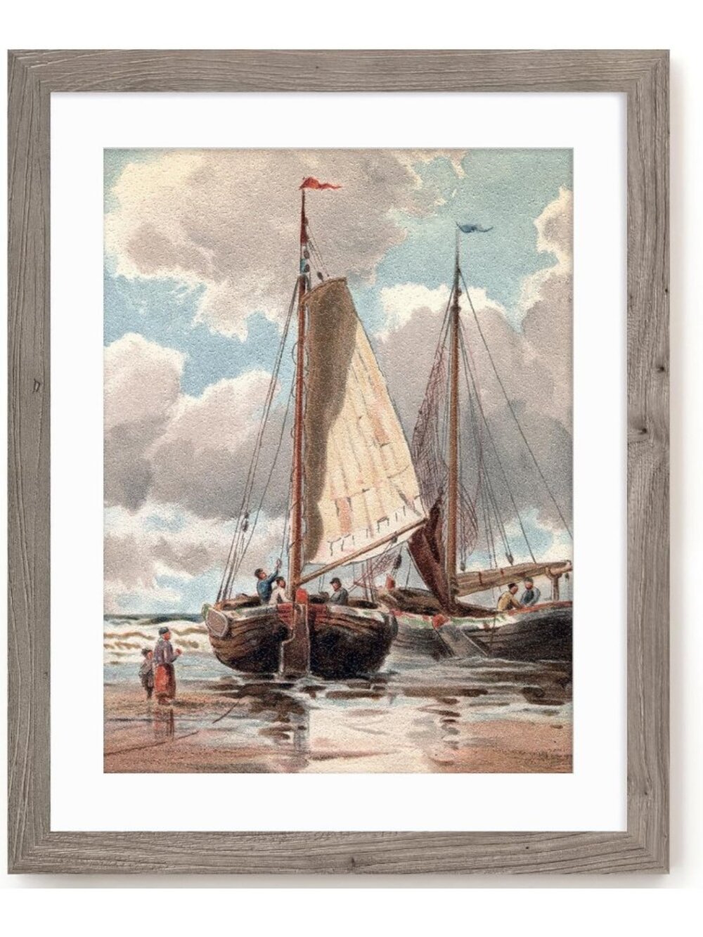Rustic 22x28 Picture Frame - Solid Wood with Real Glass, Matted for 18x24 Art